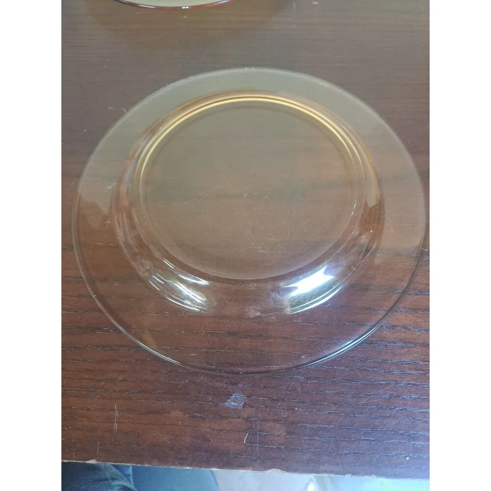 Vintage Amber Glass Plate 8.5in